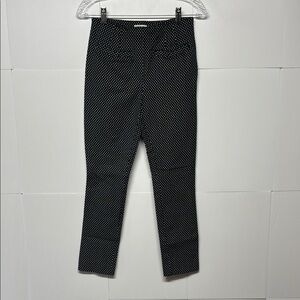 By Anthropologie Black and White Patterned The Essential Slim Trouser Pants